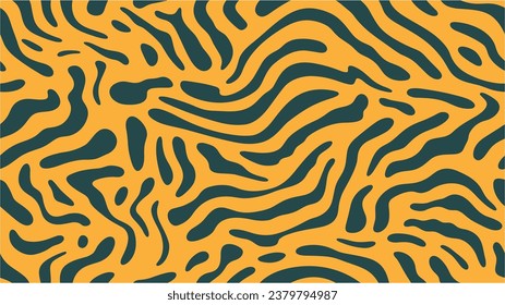 Print for modern fabrics, throw pillows, wrapping paper. Abstract trendy for background. Vector. Seamless pattern with tiger stripes. Vector animal print. Zebra ornament. Vector illustration.