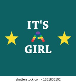 Print for new born girl baby for t-shirt, poster, dad mum gift and apparel design. Fashion slogan for clothes. Vector illustration