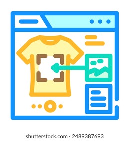 Vektorgrafik des Print-on-Demand-Farbsymbols. Print-on-Demand-Zeichen. Isolierte Symboldarstellung