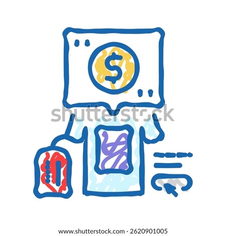 print on demand doodle icon sketch vector. print on demand sign. isolated symbol illustration