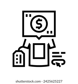 print on demand line icon vector. print on demand sign. isolated contour symbol black illustration