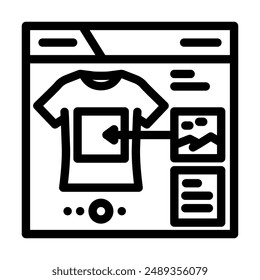 Vektorgrafik des Print-on-Demand-Liniensymbols. Print-on-Demand-Zeichen. Isolierte Kontursymbole