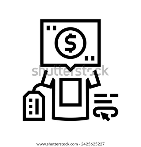print on demand line icon vector. print on demand sign. isolated contour symbol black illustration