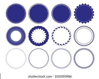 Print on documents. Types of stamps for the office. Samples framework. Stickers logos. Vector illustration
