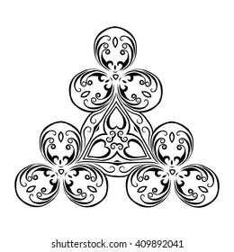 The print on the fabric. Can be used in the form of a pattern on the material, pattern tattoo, icons. Element for design. Ornament. EPC 8