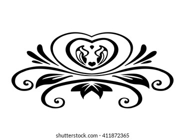 The print on the fabric. Can be used in the form of a pattern on the material, pattern tattoo, icons. Element for design. Ornament. EPC 8