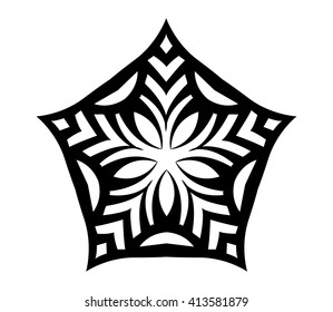 The print on the fabric. Can be used in the form of a pattern on the material, pattern tattoo, icons. Element for design. Ornament. EPC 8