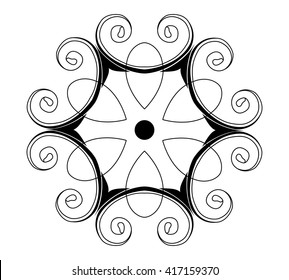 The print on the fabric. Can be used in the form of a pattern on the material, pattern tattoo, icons. Element for design. Ornament. EPC 8