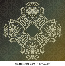 The print on the fabric. Can be used in the form of a pattern on the material, pattern tattoo, icons. Element for design. Ornament. EPC 10