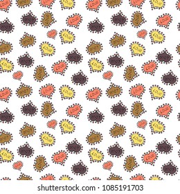 To print on tissue paper, to web design. Love design with different elements. Sketch designed loves heart. Cute and nice little hearts in seamless pattern. Vector illustration.