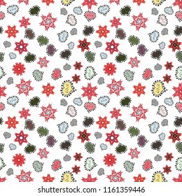 To print on tissue paper, to web design. Sketch designed loves heart. Vector illustration. Cute and nice little hearts in seamless pattern. Love design with different elements.