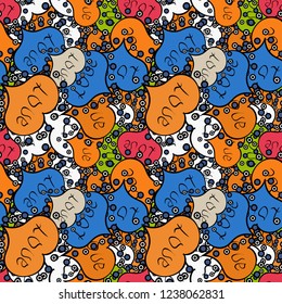 To print on tissue paper, to web design. Cute and nice little hearts in seamless pattern. Love design with different elements. Sketch designed loves heart. Vector illustration.