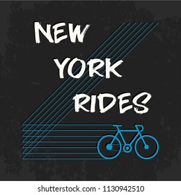 print on a t-shirt, bike new york, design of sportswear