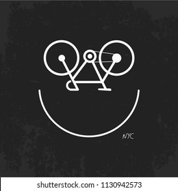 print on a t-shirt, bike new york, design of sportswear