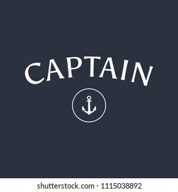 print on t-shirt, print on captain theme, vintage design for clothes, vector image, flat style, grunge design, typography, original wear, sportswear, souvenir products, poster postcard