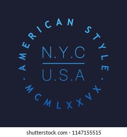 print on t-shirt, city silhouette new york, famous city america, flat style, vector design template