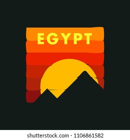 print on a T-shirt, print with the inscription Egypt, vintage design for clothing, vector image, flat style, grunge design, typography, original wear, sportswear, souvenir products, poster postcard
