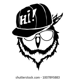 Print on t-shirt "Isolated illustration of a head of an owl"