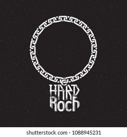 print on t-shirt or poster of hard rock