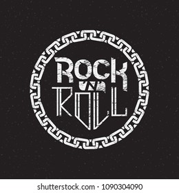print on t-shirt or poster of rock n roll