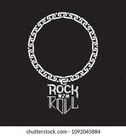 print on t-shirt or poster of rock n roll