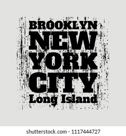 print on a t-shirt, print on the theme of new york city, design of vintage clothing, flat style, vector image, grunge design, typography, original clothing, sportswear, souvenir production, poster