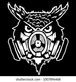 Print on t-shirt "Vector illustration of a head of an owl"