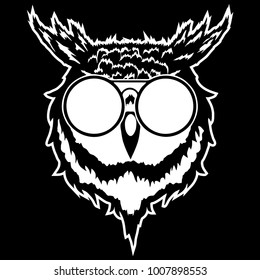Print on t-shirt "Vector illustration of a head of an owl"