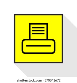 Print On Yellow Square Icon Vector EPS10, Great for any use.
