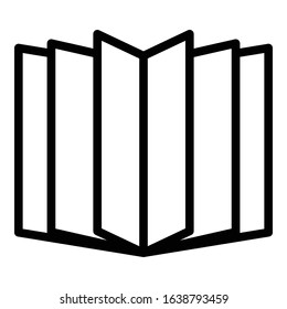 Print open booklet icon. Outline print open booklet vector icon for web design isolated on white background