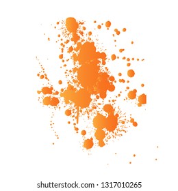 Print Orange Color splatter vector