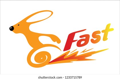 Print Orange rabbit Running speed