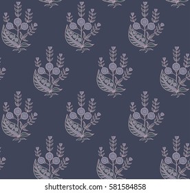 Print with oriental flowers. Vector seamless pattern.