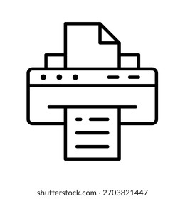 Ilustración vectorial de icono de esquema de impresión