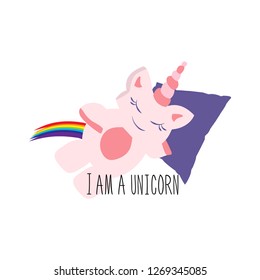 Print for pajama unicorn