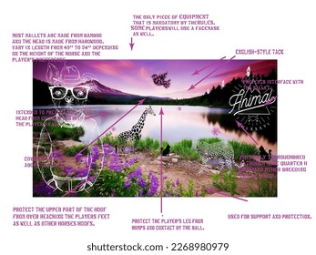 print pattern with colorful text and animals in seascape white background