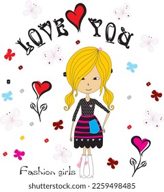 patrón de impresión consistente en texto negro y fondo blanco de la figura de chica de color