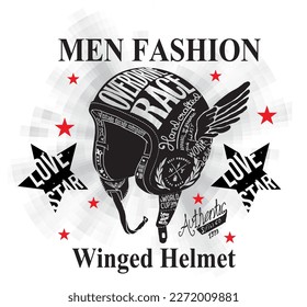 print pattern consisting of black text and motorcycle helmet white background