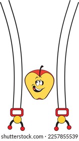 print pattern consisting of fruit figures white background