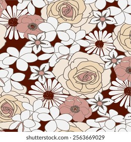 Print Pattern Floral Design Art Illustration for Textile