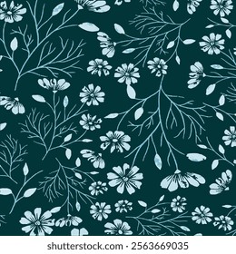 Print Pattern Floral Design Art Illustration for Textile