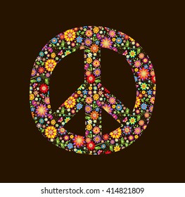 Print with peace flower symbol