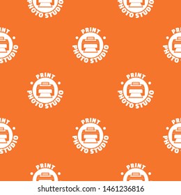 Print photo studio pattern vector orange for any web design best