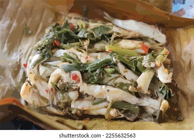 Print photo is thailand food on vector