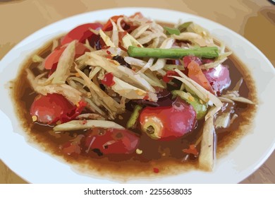 Print photo is Thailand food on vector