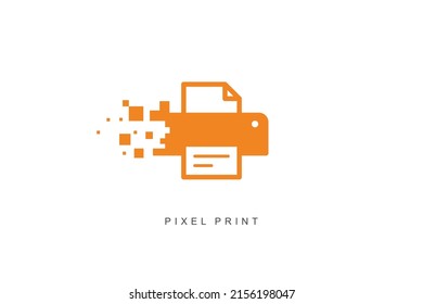 print pixel icon vector modern style.
