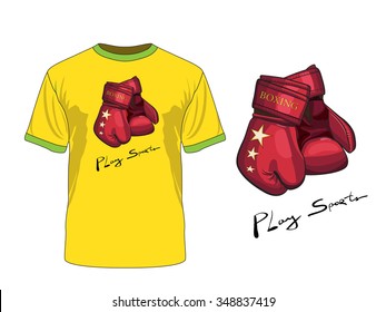 The print "Play sports". Vector. Can be used on different clothes.