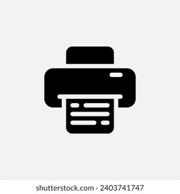 print, printer, device, elements for design with simple solid icon style