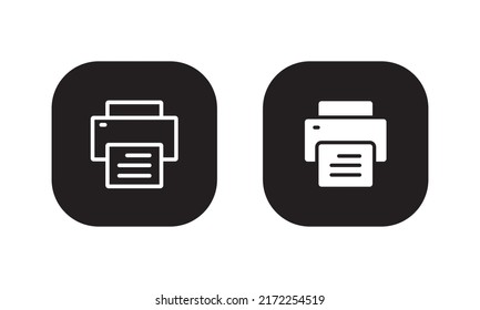 Print, printer icon vector isolated on square background