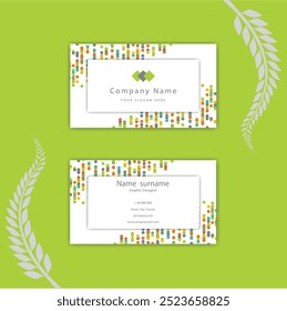 Print a Professional green business card design template.